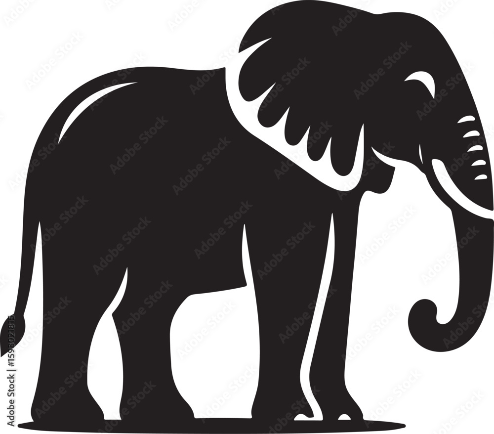 Fototapeta premium set of elephants silhouettes vector