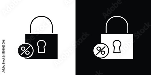 Fixed rate mortgage icon collection. Vector icon design template