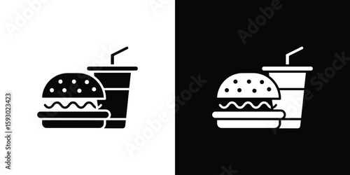Fast food icon collection. Vector icon design template
