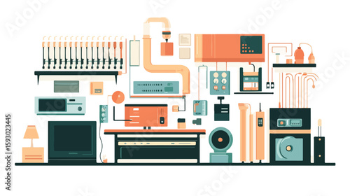 Home Electronic Heating System Silhouette