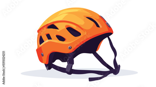 Mountaineering Helmet Flat Vector Illustration