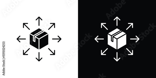 Distribution box icon collection. Vector icon design template