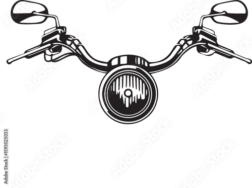Classic Motorcycle Handlebars and Headlight