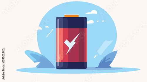 Efficient battery recharge vector illustration