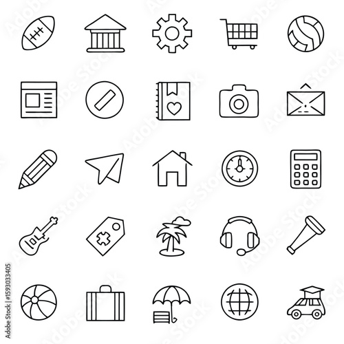 Business icons set on white background
