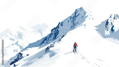 Wide Angle Skiing Outdoors Recreation
