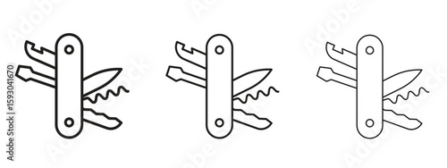 Fotografia Swiss Knife icon in trendy line style. icon illustrations