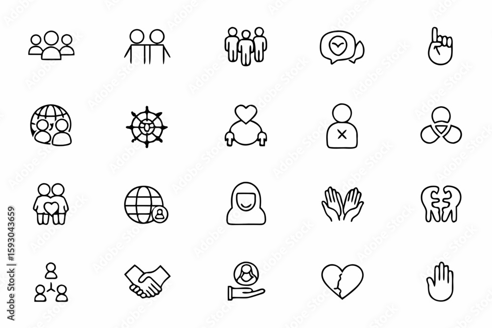 Fototapeta premium A heartwarming, modern bundle celebrating identity, accessibility, and cultural inclusion—great for community branding, education programs, DEI workshops, and HR materials