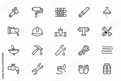 A functional bundle featuring key plumbing tools and equipment—perfect for contractors, repair services, and DIY manuals
