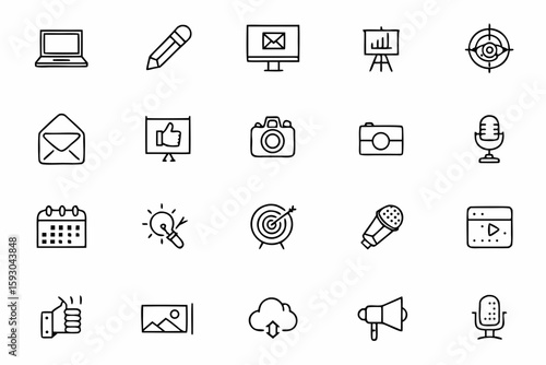 
A creative bundle focusing on content marketing elements such as blogging, video, and strategy planning—ideal for content marketers, bloggers, and digital strategists.
