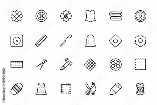 
A comprehensive set capturing various sewing project parts and decorative touches—great for crafting kits, project tutorials, and online shops.