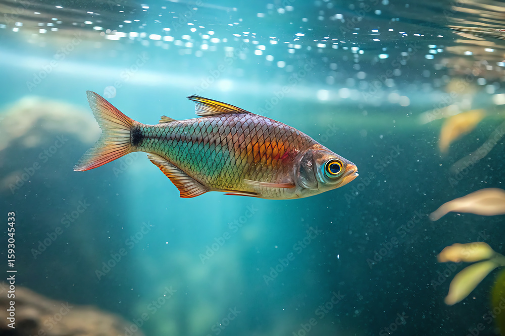 Fototapeta premium tropical fish in aquarium , fish in aquarium , fish, sea, animal, water, aquarium, goldfish, fishing, vector, underwater, illustration.