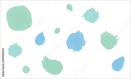 Watercolor splashes soft pastel blue
