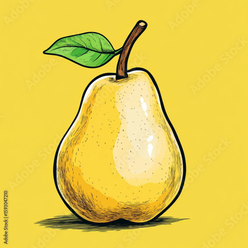 pear on a yellow background