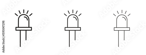 LED icon in trendy line style. icon illustrations