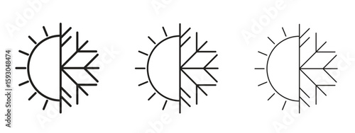 Hot and cold icon in trendy line style. icon illustrations