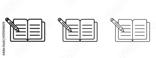 Homework icon in trendy line style. icon illustrations