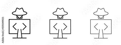 Hacker icon in trendy line style. icon illustrations