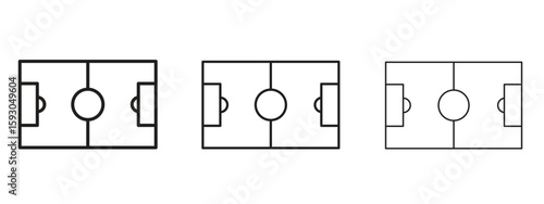 Football field icon in trendy line style. icon illustrations