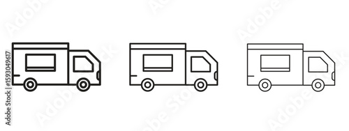 Food truck icon in trendy line style. icon illustrations