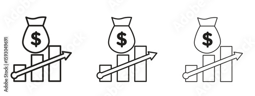 Fiscal policy icon in trendy line style. icon illustrations
