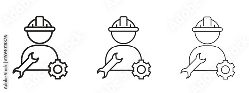 Engineer icon in trendy line style. icon illustrations