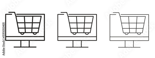 E commerce platform icon in trendy line style. icon illustrations