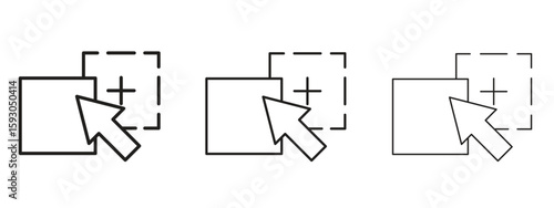 Drag and drop icon in trendy line style. icon illustrations