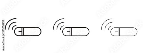 Dog microchip icon in trendy line style. icon illustrations
