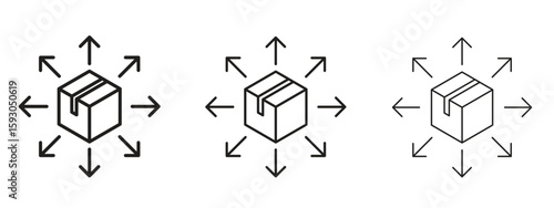 Distribution box icon in trendy line style. icon illustrations
