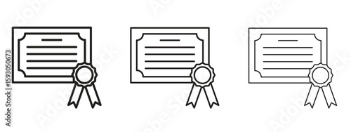 Diploma icon in trendy line style. icon illustrations