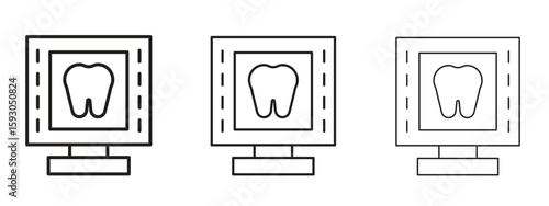 Dental X ray icon in trendy line style. icon illustrations