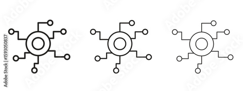 Decentralized icon in trendy line style. icon illustrations