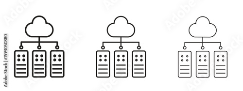 Data center icon in trendy line style. icon illustrations