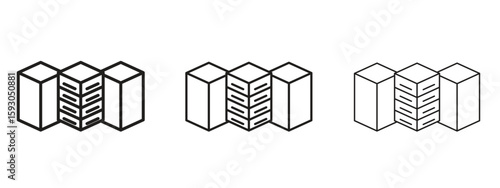 Data center icon in trendy line style. icon illustrations