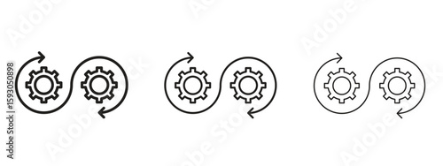 Devops icon in trendy line style. icon illustrations