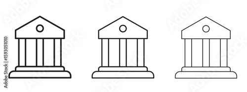 Courthouse icon in trendy line style. icon illustrations
