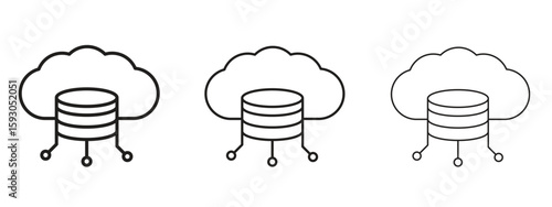 Cloud server icon in trendy line style. icon illustrations