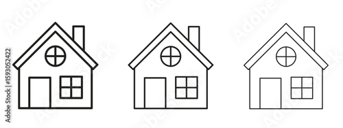 Chalet icon in trendy line style. icon illustrations
