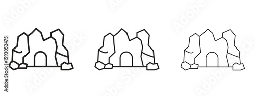 cave icon in trendy line style. icon illustrations