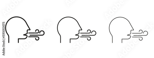 Breath icon in trendy line style. icon illustrations
