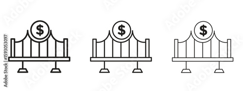 Bridging loan icon in trendy line style. icon illustrations