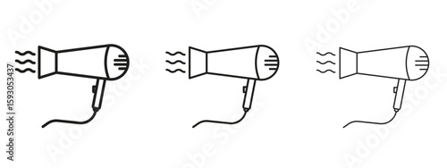 Blow dryer icon in trendy line style. icon illustrations