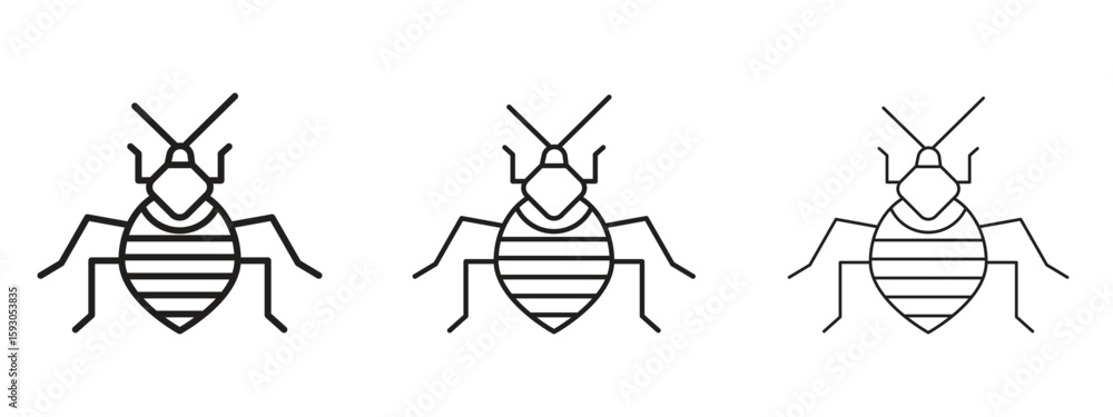 Naklejka premium Bedbug icon in trendy line style. icon illustrations