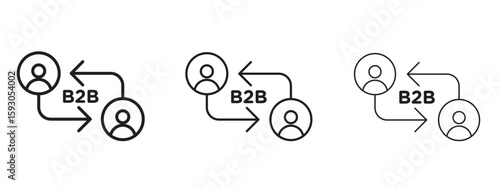 B2B icon in trendy line style. icon illustrations