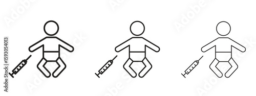 Baby Vaccination icon in trendy line style. icon illustrations