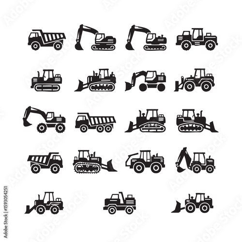 Dump trucks excavators bulldozers loaders and tow trucks construction vehicles heavy machinery