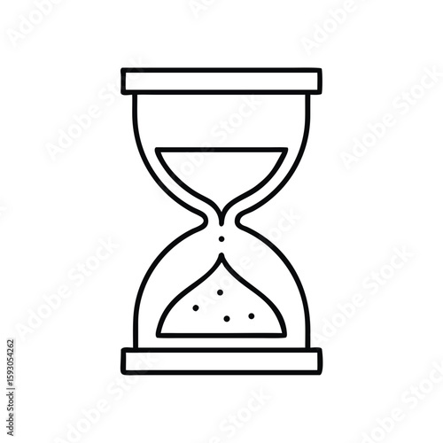 Hourglass with sparkling sand icon representing time and measurement