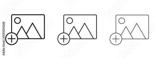 Add photos icon in trendy line style. icon illustrations