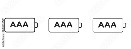 AAA battery icon in trendy line style. icon illustrations